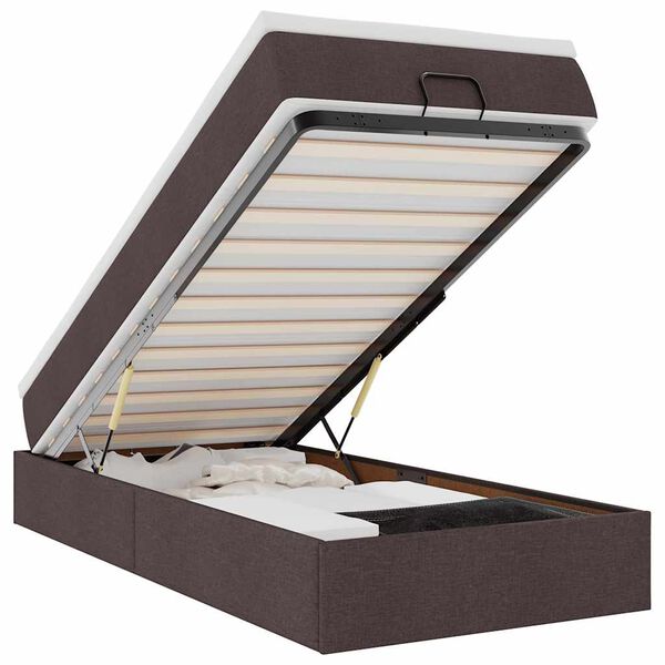 vidaXL Otomanski okvir kreveta s madraca tamnosmeđi 100x200cm tkanine