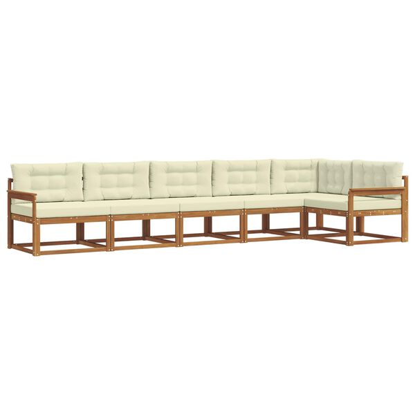 vidaXL Set vanjskih sofa s jastukom 6 pcs Prirodna i krem