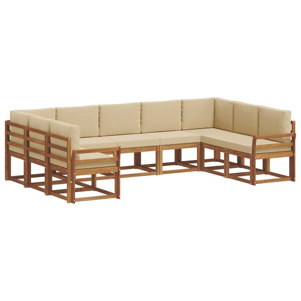 vidaXL Set vanjskih sofa s jastukom 9 pcs Prirodna i bež