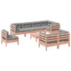 vidaXL 9-dijelni set vrtnih sofa s jastucima masivno drvo duglazije