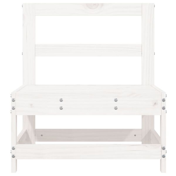 vidaXL Srednja vrtna sofa bijela od masivne borovine