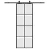 vidaXL Klizna vrata s priborom crna 76 x 205 cm od ESG stakla