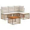 vidaXL Set vanjskih sofa 5 pcs Prirodna i krema bijela Poliester
