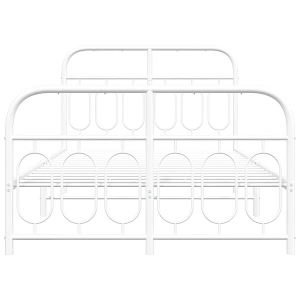 vidaXL Metalni okvir kreveta uzglavlje i podnožje bijeli 120x200 cm
