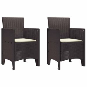 vidaXL Vrtna stolica 2 pcs Smeđa 53 x 49 x 85 cm Polipropilen