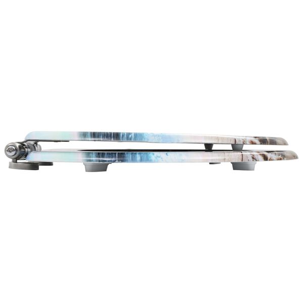 vidaXL Toaletna daska s mekim zatvaranjem MDF s uzorkom školjki