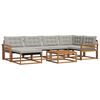 vidaXL Set vanjskih sofa s jastukom 7 pcs Prirodna i svijetlo siva