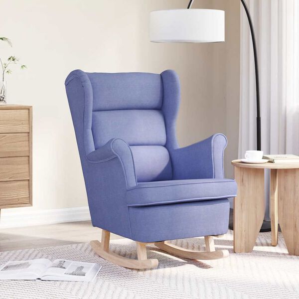 vidaXL Stolica za ljuljanje 74x90x102 cm od tkanine traper-plava