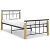 vidaXL Okvir za krevet od metala i masivne hrastovine 90 x 200 cm