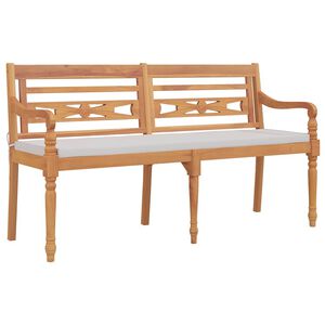 vidaXL Klupa Batavia s jastukom 150 cm od masivne tikovine
