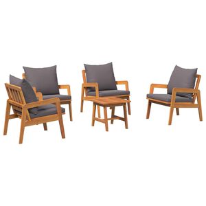 vidaXL Bistro set 5 kom. Smeđa Čvrsto drvo akacije