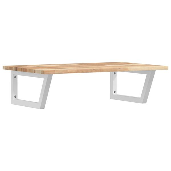 vidaXL Zidna polica za umivaonik od čelika i masivnog bagremovog drva