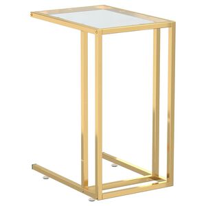 vidaXL Bočni stolić za računalo prozirni 50x35x65 cm kaljeno staklo