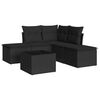 vidaXL 6-dijelni set vrtnih sofa s jastucima crni od poliratana