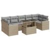 vidaXL 8-dijelni set vrtnih sofa od poliratana s jastucima bež