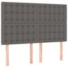 vidaXL Uzglavlje sivo 144x5x118/128 cm umjetna koža