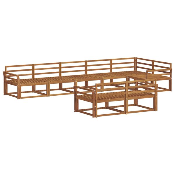 vidaXL Set vanjskih sofa 8 pcs Prirodna Čvrsto drvo akacije