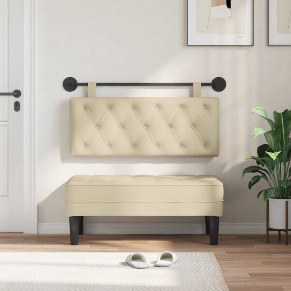 vidaXL Držeće uzglavlje Zidne Krema 110 x 55 x 7 cm tkanina