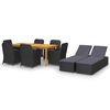 vidaXL 9-dijelni vrtni blagovaonski set crni