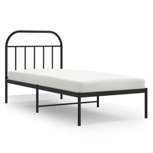 vidaXL Metalni okvir za krevet s uzglavljem crni 80x200 cm