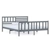 vidaXL Okvir za krevet od masivnog drva sivi 120 x 200 cm