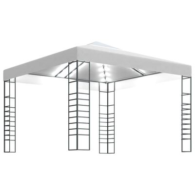 vidaXL Vrtni šator s LED svjetlosnim trakama 3 x 3 m bijeli