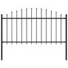 vidaXL Vrtna ograda Woerden s vrhom koplja čelik 170x150 cm crna