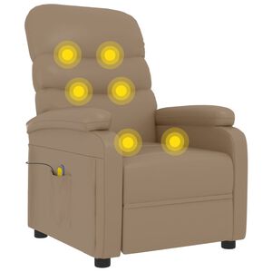 vidaXL Masažna fotelja od umjetne kože boja cappuccina