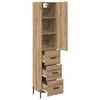 vidaXL Highboard Umjetnički hrast 34,5 x 34 x 180 cm Konstruirano drvo