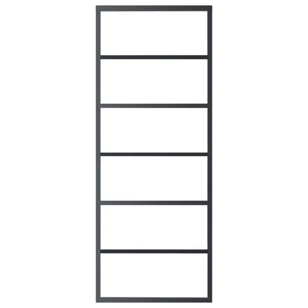 vidaXL Klizna vrata od stakla ESG i aluminija 76 x 205 cm crna