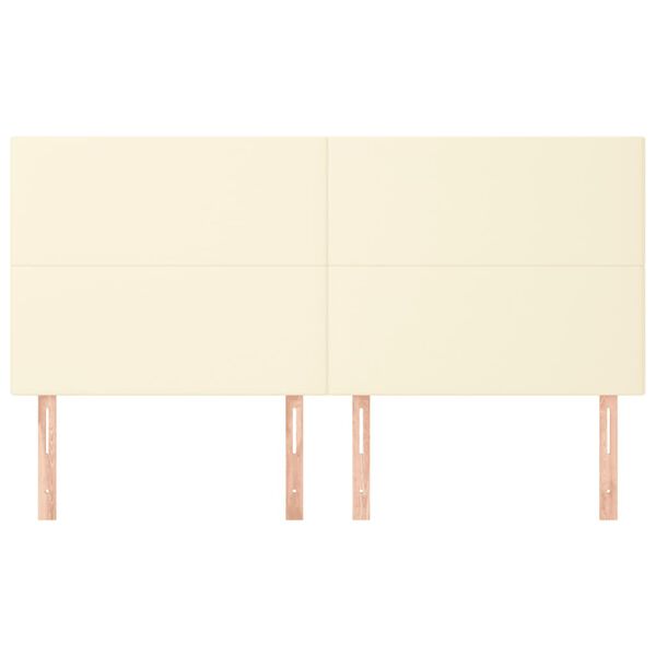 vidaXL Uzglavlje krem boje 160x5x118/128 cm umjetna koža