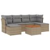 vidaXL 7-dijelni set vrtnih sofa od poliratana s jastucima bež
