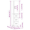 vidaXL Visoka komoda dimljeni hrast 34,5x34x180cm konstruiranog drva