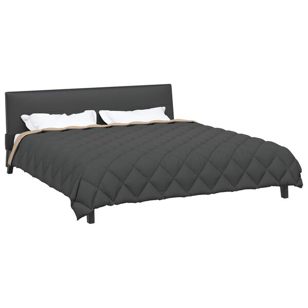 vidaXL Zimska pokrivača Antracit i taupe 240 x 260 cm Mikrovlakna