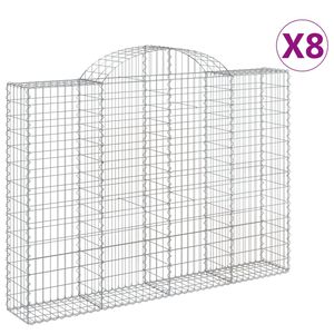 vidaXL Lučne gabionske ko&scaron;are 8 kom 200x30x40/60 cm pocinčano željezo
