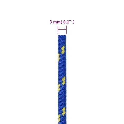vidaXL Brodski konop plavi 3 mm 250 m od polipropilena