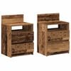 vidaXL Noćni ormarići 2 kom s 2 ladice staro drvo 40x33x60 cm