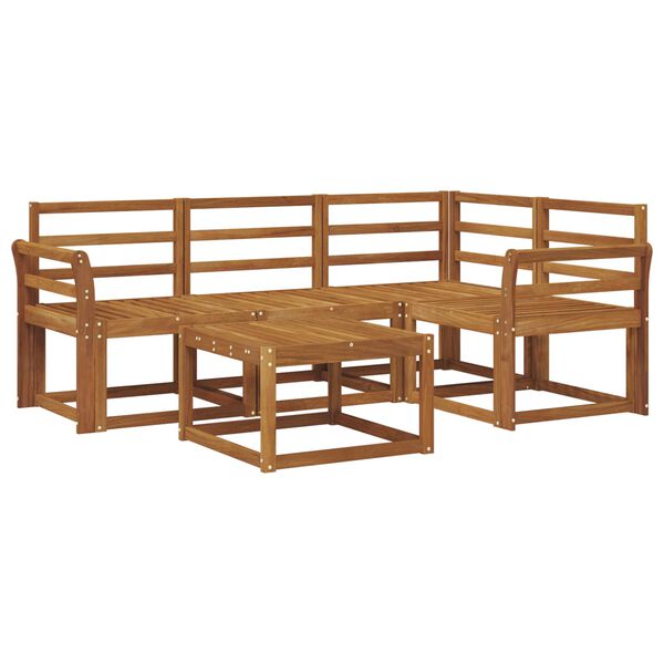 vidaXL Set vanjskih sofa 5 pcs Prirodna Čvrsto drvo akacije