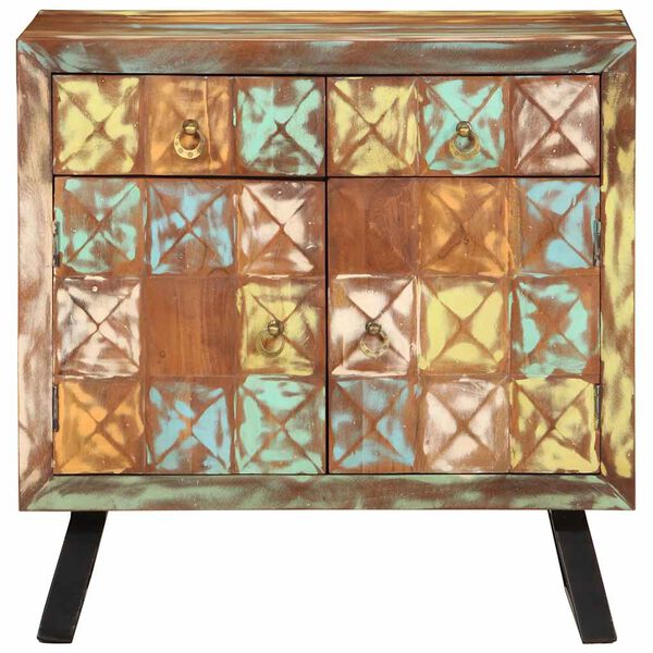 vidaXL Ormarić s ladicama Višebojni 70x35x70 cm puno drvo, prerađeno