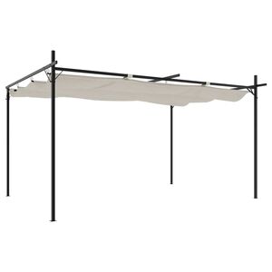 vidaXL Pergola s pomičnim krovom krem 395 x 292 x 230 cm