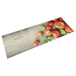 vidaXL Kuhinjski tepih perivi s uzorkom rajčica 45 x 150 cm bar&scaron;unasti