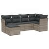 vidaXL 6-dijelni set vrtnih sofa od poliratana s jastucima svjetlosivi