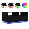 vidaXL Klub stolić s LED svjetlima crni hrast 90x49x40 cm
