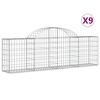vidaXL Lučne gabionske ko&scaron;are 9 kom 200x30x60/80 cm pocinčano željezo