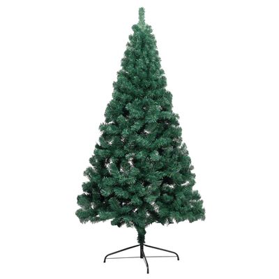 vidaXL Umjetna osvijetljena polovica božićnog drvca zelena 240 cm PVC