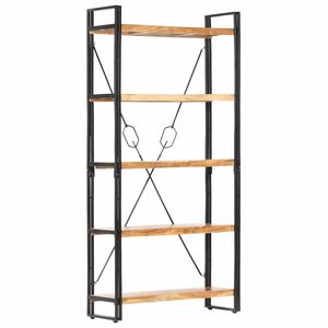vidaXL Police za knjige s 5 razina 90x30x180 cm masivno bagremovo drvo