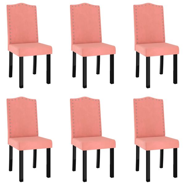 vidaXL Blagovaonske stolice 6 kom ružičaste bar&scaron;unaste