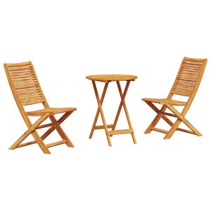 vidaXL Sklopivi bistro set 3 pcs Smeđa Čvrsto drvo akacije
