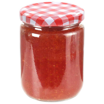 vidaXL Staklenke za džem s bijelo-crvenim poklopcima 48 kom 230 ml