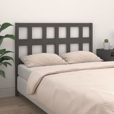 vidaXL Uzglavlje za krevet sivo 145,5 x 4 x 100 cm od masivne borovine